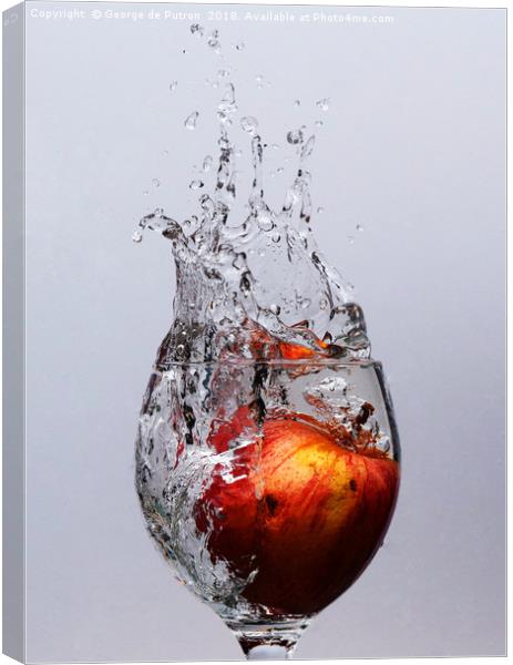 Apple Splash Canvas Print by George de Putron