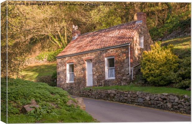 Traditional Guernsey cottage   Canvas Print by George de Putron