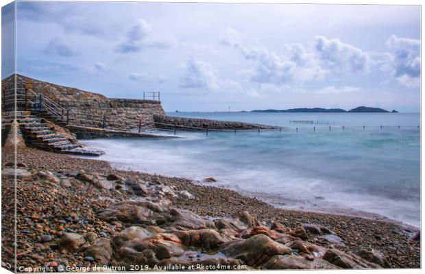 Le Vallette Bathing Pools in Guernsey Canvas Print by George de Putron