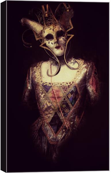Venice carnival, spooky Baroque vampire Venetian m Canvas Print by Luisa Vallon Fumi