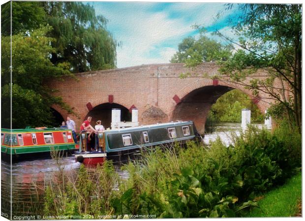 on the Thames at Sonning bridge Canvas Print by Luisa Vallon Fumi