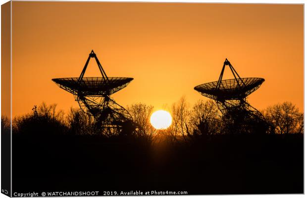 Sunset at Mullard Radio Astronomy Observatory Canvas Print by WATCHANDSHOOT 