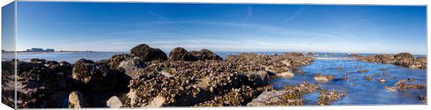 Lowangle view of breakwater Canvas Print by youri Mahieu