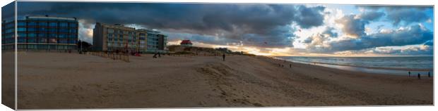 sunset on the beach in Autumn. Canvas Print by youri Mahieu