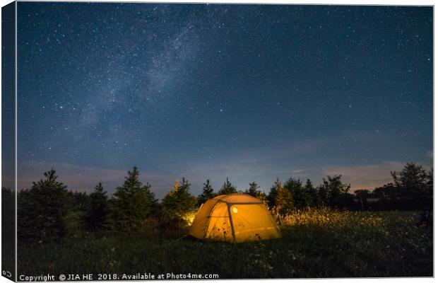 camping under stars Canvas Print by JIA HE