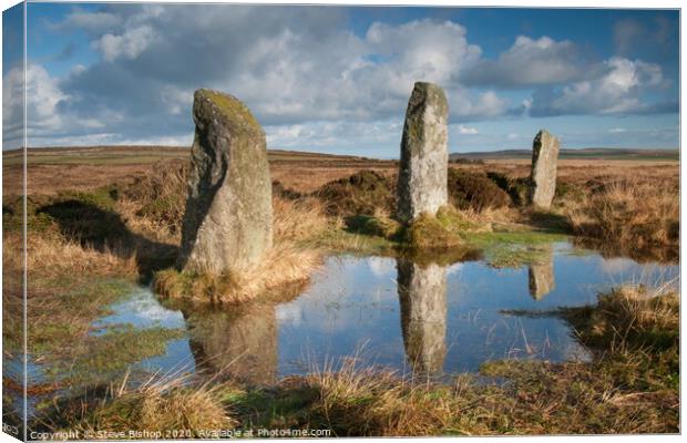 Reflection of the past - Boskegnan Stone Circle, C Canvas Print by Steve Bishop