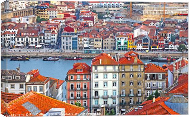Porto Rooftops Canvas Print by Roz Collins