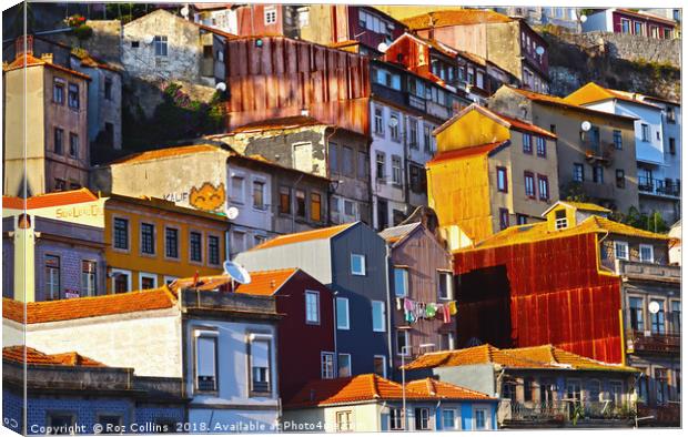 Riverside Homes, Porto Canvas Print by Roz Collins