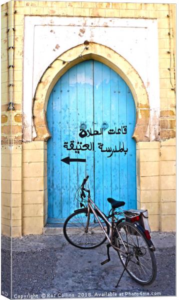 Door and Bicycle, Morocco Canvas Print by Roz Collins