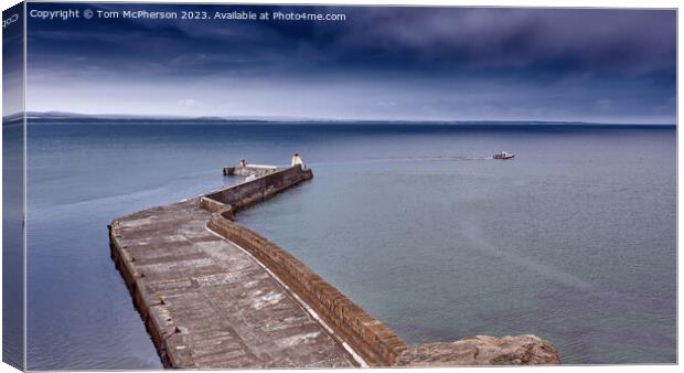 Burghead Bay and Burghead North Pier Seascape Canvas Print by Tom McPherson