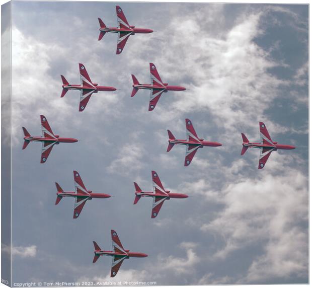 Dazzling Red Arrows Display Canvas Print by Tom McPherson