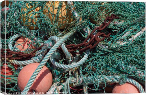 Abstract marine shapes of nets chains and rope Canvas Print by Tom McPherson