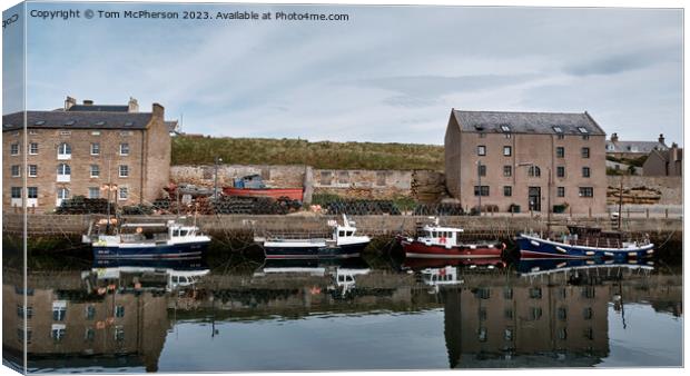 "Twilight Serenity at Burghead Harbour" Canvas Print by Tom McPherson