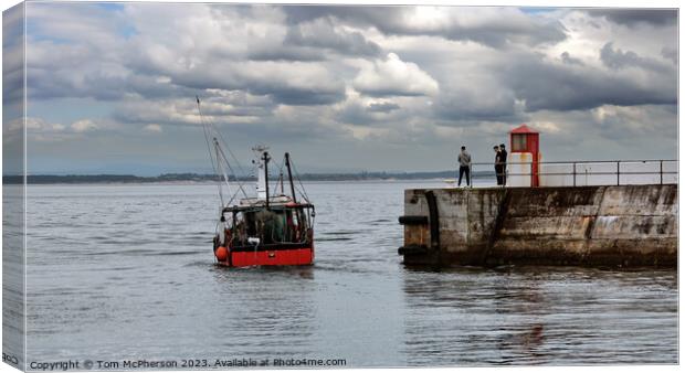 Departure from Burghead: A Captivating Scene Canvas Print by Tom McPherson