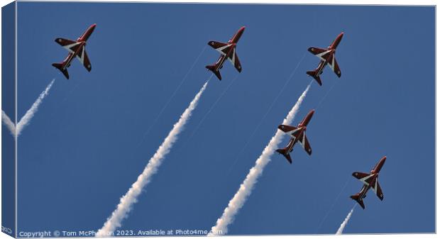 Skyward Dance of Red Arrows Canvas Print by Tom McPherson