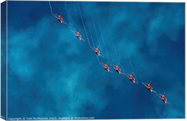 UK's Sky-Dancing Champions: Red Arrows Canvas Print by Tom McPherson