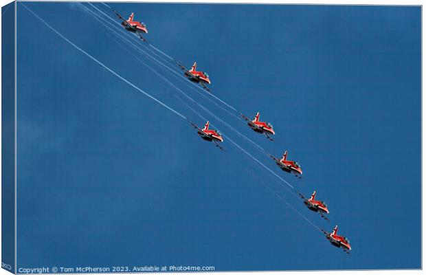 'Red Arrows: Sky Choreography Extraordinaire' Canvas Print by Tom McPherson