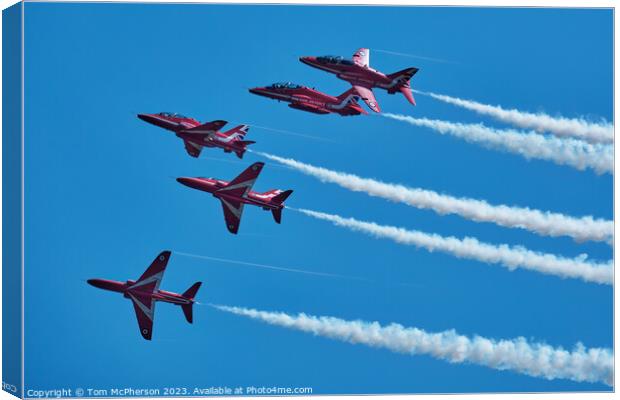 Sky Dance of Red Arrows Canvas Print by Tom McPherson