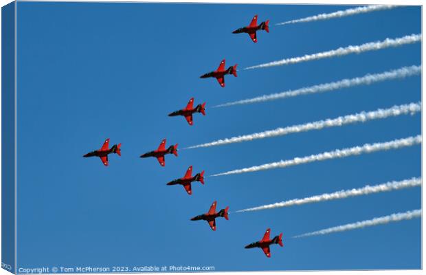 Red Arrows' Spectacular Sunshine Showcase Canvas Print by Tom McPherson