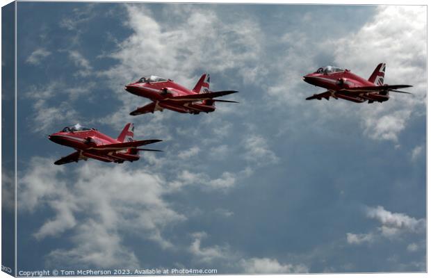 Red Arrows' Brilliant Showcase Over Moray Canvas Print by Tom McPherson