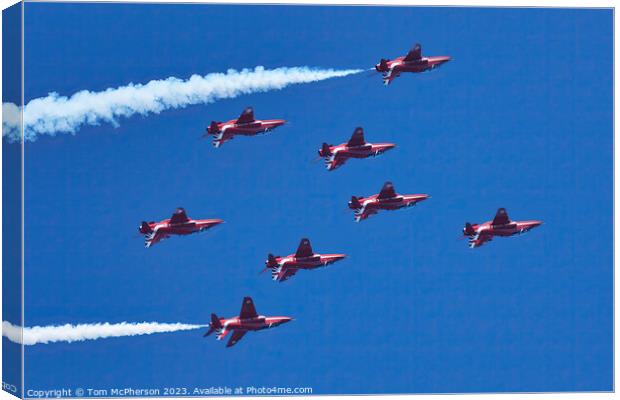 The Red Arrows' Spectacular Aerial Display Canvas Print by Tom McPherson