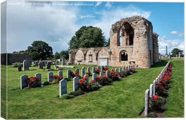 Historical Kinloss Abbey: A Timeless Coastal Relic Canvas Print by Tom McPherson