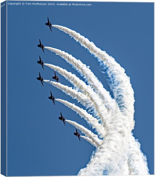 Thrilling Presence of the Red Arrows Canvas Print by Tom McPherson