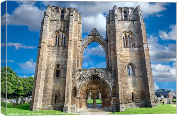 The Illuminating Northern Lantern: Elgin Cathedral Canvas Print by Tom McPherson