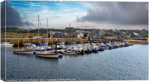 Enthralling Hopeman Harbour Panorama Canvas Print by Tom McPherson