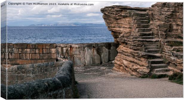 Ancient Pictish Pathway: Burghead Sandstone Steps Canvas Print by Tom McPherson