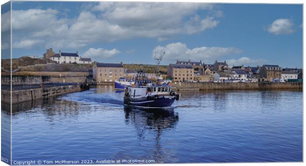 Evocative Departure from Burghead Harbour Canvas Print by Tom McPherson