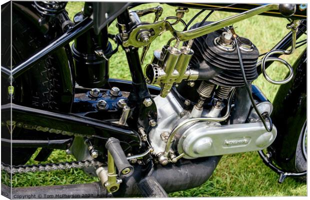 Vintage Triumph Motorcycle: Engine Exposed Canvas Print by Tom McPherson