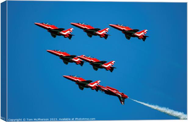 The Red Arrows in Flight Canvas Print by Tom McPherson