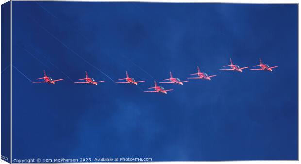 Awe-Inspiring Photograph of the Red Arrows Canvas Print by Tom McPherson