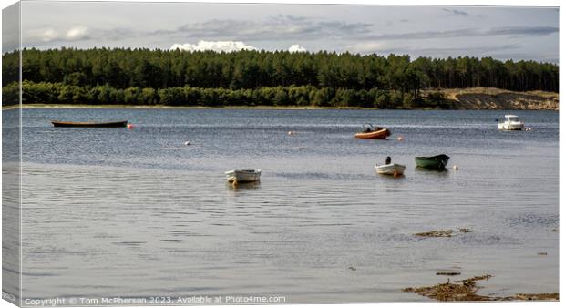 Serenity on Findhorn Bay Waters Canvas Print by Tom McPherson