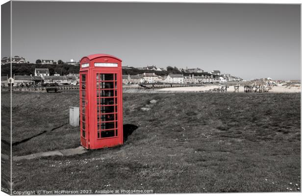 Iconic Red Phone Box: Lossiemouth's Pride Canvas Print by Tom McPherson
