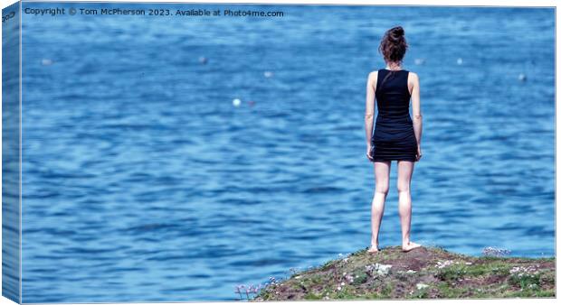 Girl on a Rock Canvas Print by Tom McPherson