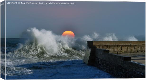 Lossiemouth Seascape, Storm Babet Canvas Print by Tom McPherson