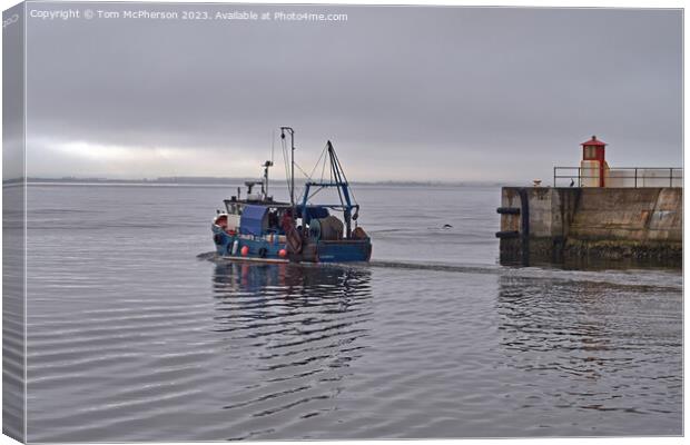 Leaving Burghead Harbour Canvas Print by Tom McPherson