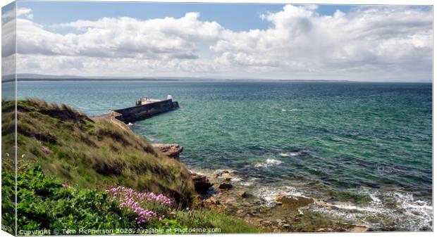 Burghead Bay and Burghead North Pier Seascape Canvas Print by Tom McPherson