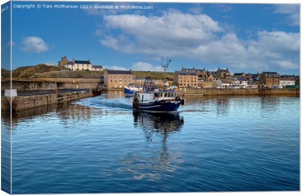Leaving Burghead Harbour Canvas Print by Tom McPherson