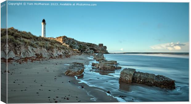 Covesea Lighthouse, Lossiemouth Canvas Print by Tom McPherson