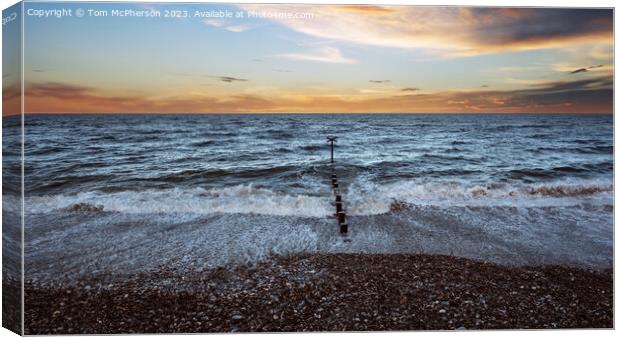 Findhorn Beach Sunset Canvas Print by Tom McPherson