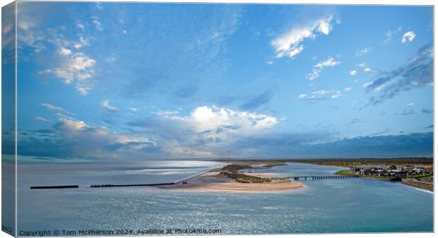 Lossiemouth East Beach and Bridge Canvas Print by Tom McPherson