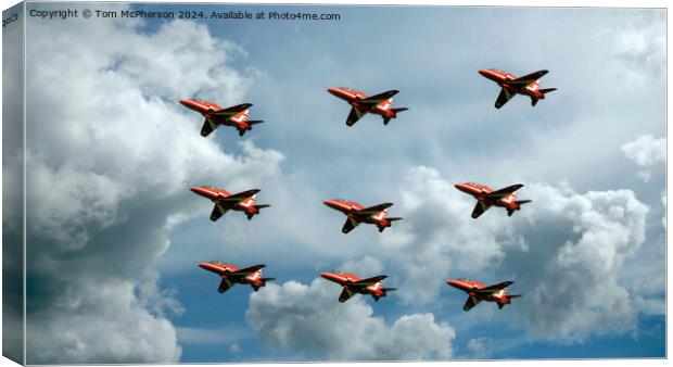 Red Arrows Diamond Formation Canvas Print by Tom McPherson