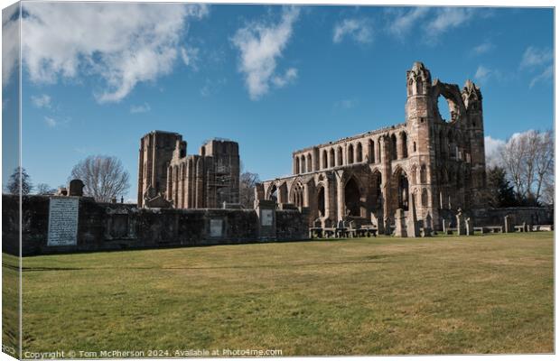 Elgin Cathedral Canvas Print by Tom McPherson