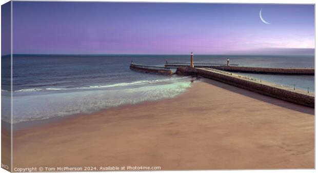 Whitby Piers Canvas Print by Tom McPherson