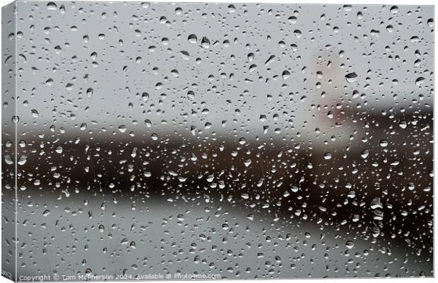 Rain on a Car Window Canvas Print by Tom McPherson
