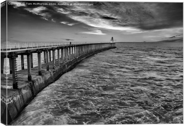 Whitby Pier Canvas Print by Tom McPherson