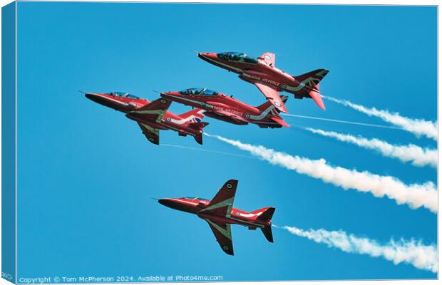 Red Arrows at Lossiemouth Canvas Print by Tom McPherson